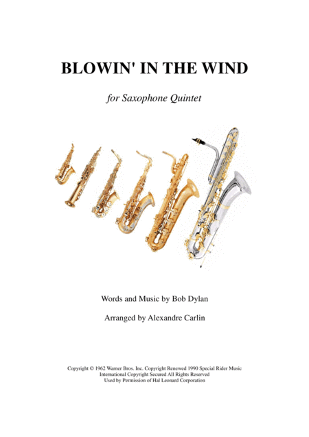 Blowin' In The Wind (arr. Alexandre CARLIN)