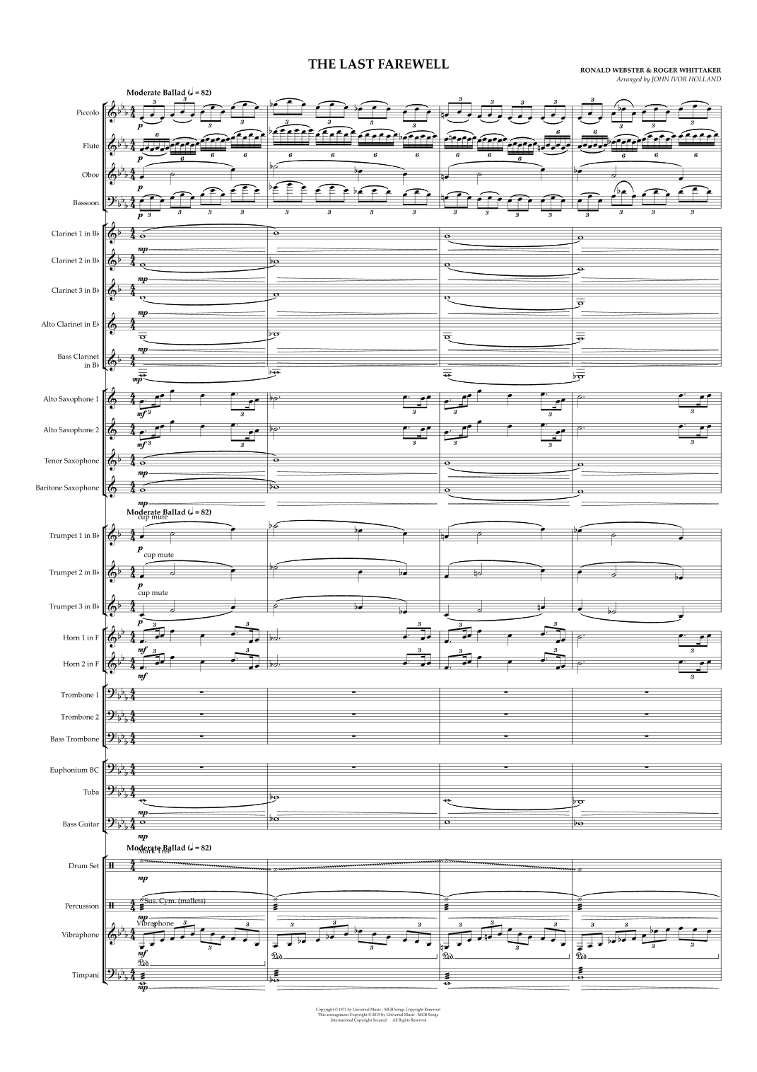 The Last Farewell (arr. John Ivor Holland)
