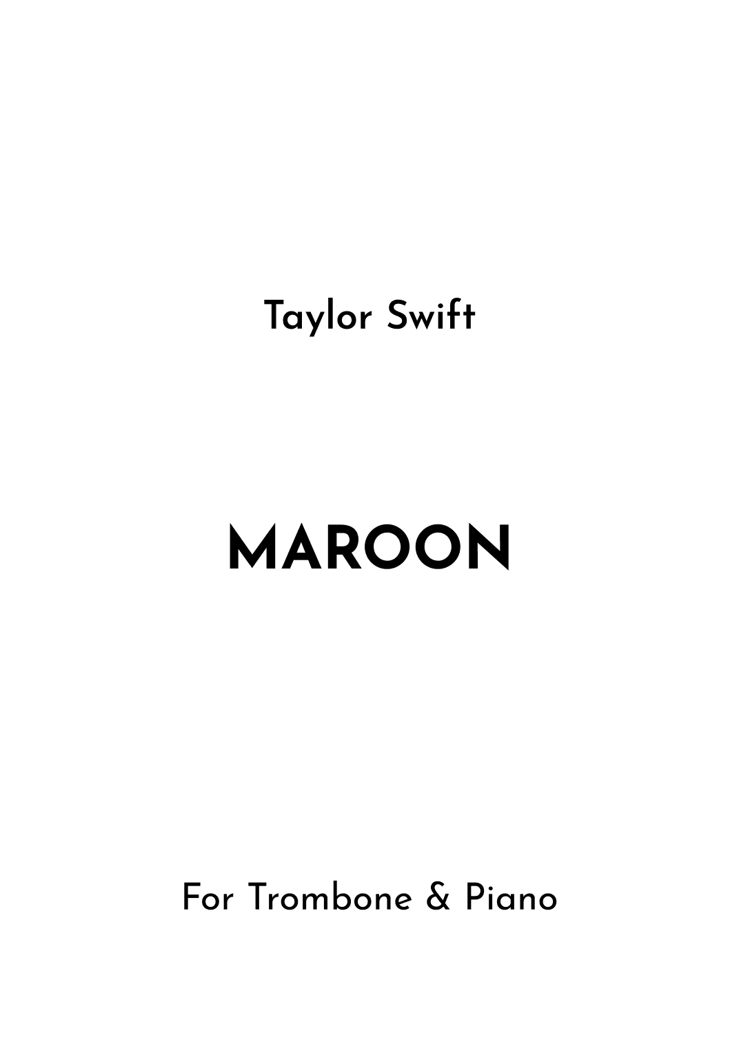 Maroon (arr. Jireh J.)