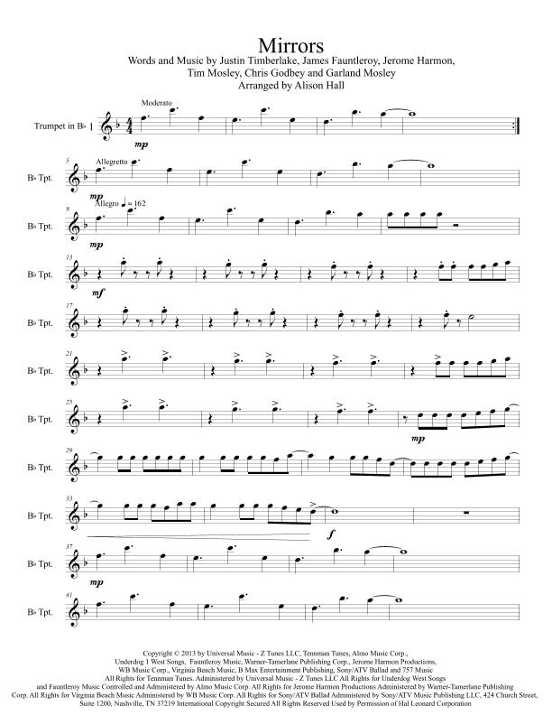 Mirrors (arr. Alison Hall)