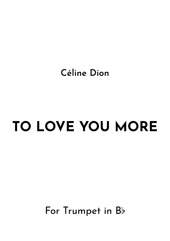 To Love You More (arr. Jireh J.)