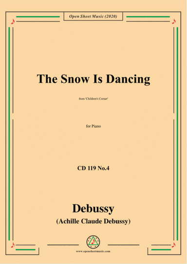 Debussy-The Snow Is Dancing,CD 119 No.4(L.113 No.4),for Piano (arr. MSM)