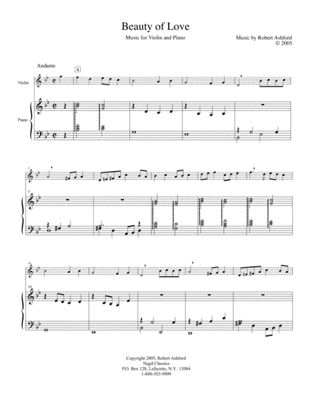 Beauty of Love (Violin and Piano)