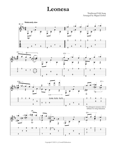Leonesa (arr. Miguel Llobet)