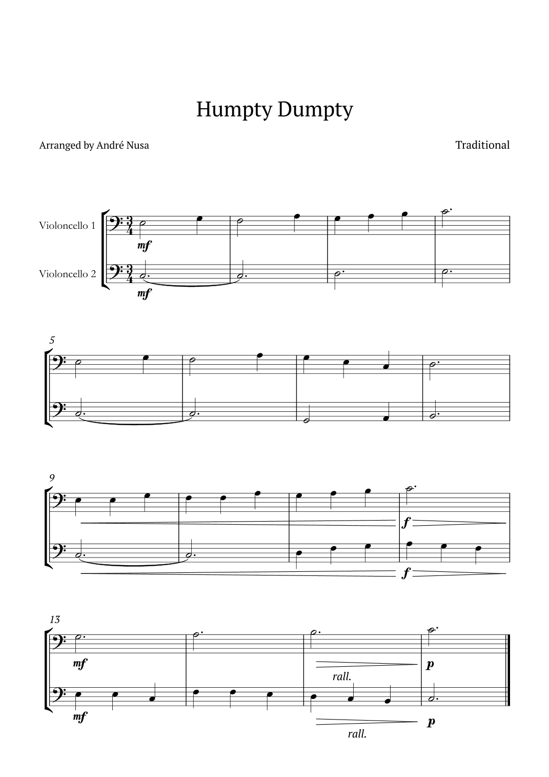 Humpty Dumpty (arr. André Nusa)