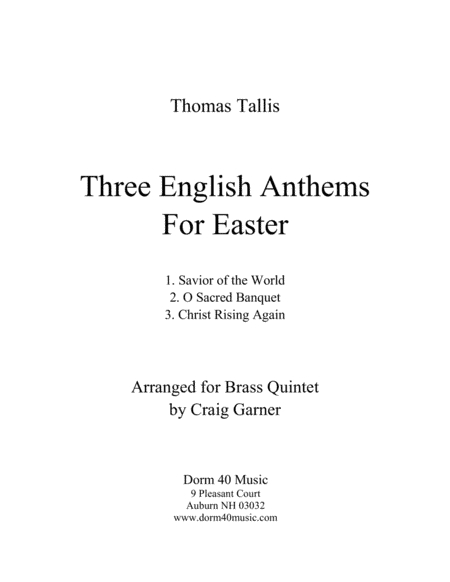 Three English Anthems for Easter (arr. Craig Garner)