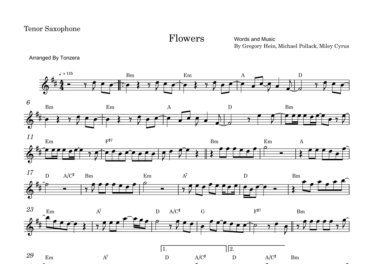 Flowers (arr. Tonzera)