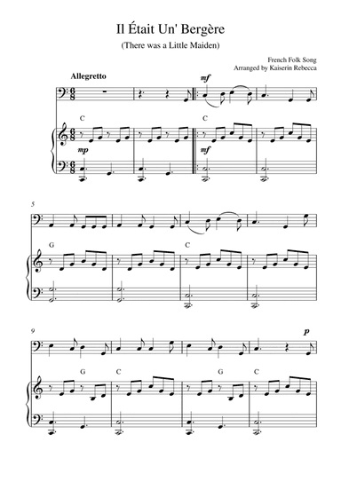 Il Était Un' Bergère (There was a Little Maiden) (for bassoon solo and piano accompaniment) (arr. Kaiserin Rebecca)