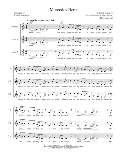 Mercedes Benz (arr. Elise Letourneau)