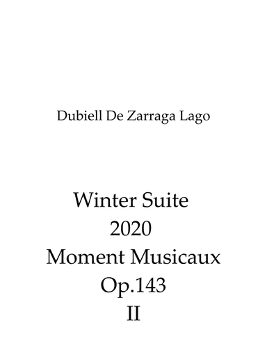 Winter Suite 2020 Momento Musical Op.143