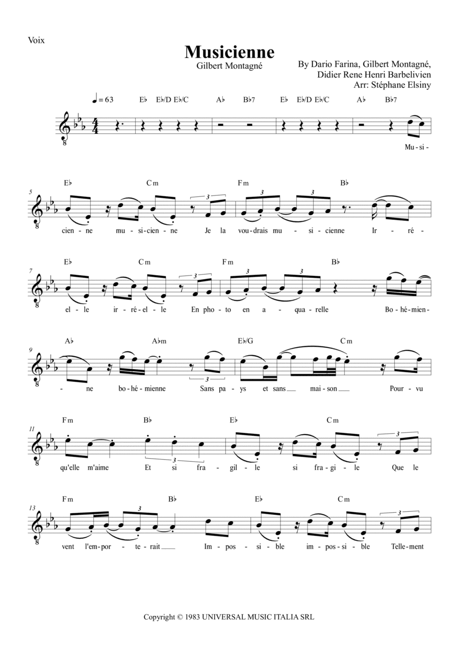 Musicienne (arr. Stephane ELSINY)