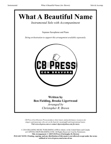 What A Beautiful Name (arr. Christopher R. Brown)