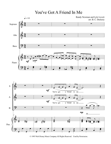 You've Got A Friend In Me (arr. B. C. Dockery)