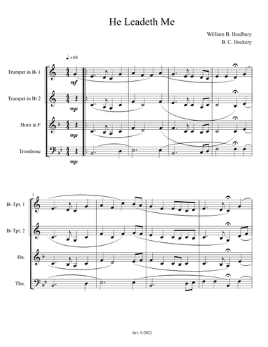 He Leadeth Me (Brass Quartet) (arr. B. C. Dockery)