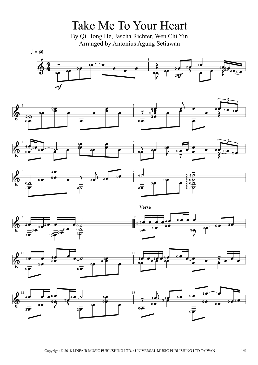 Take Me To Your Heart (arr. Antonius Agung Setiawan)