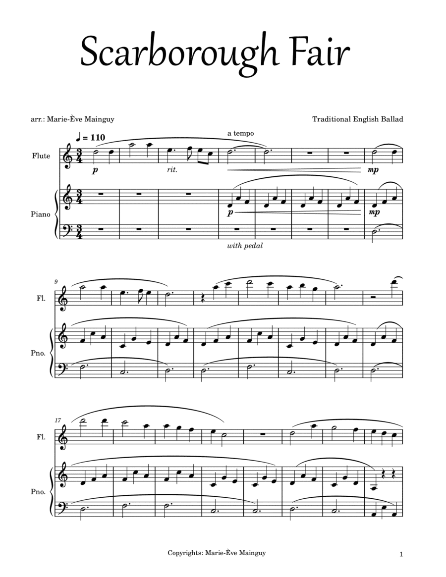 Scarborough Fair (arr. Marie-Ève Mainguy)