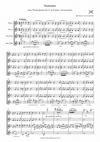 Notturno arr. flute quartet (arr. Lewis Andrews)