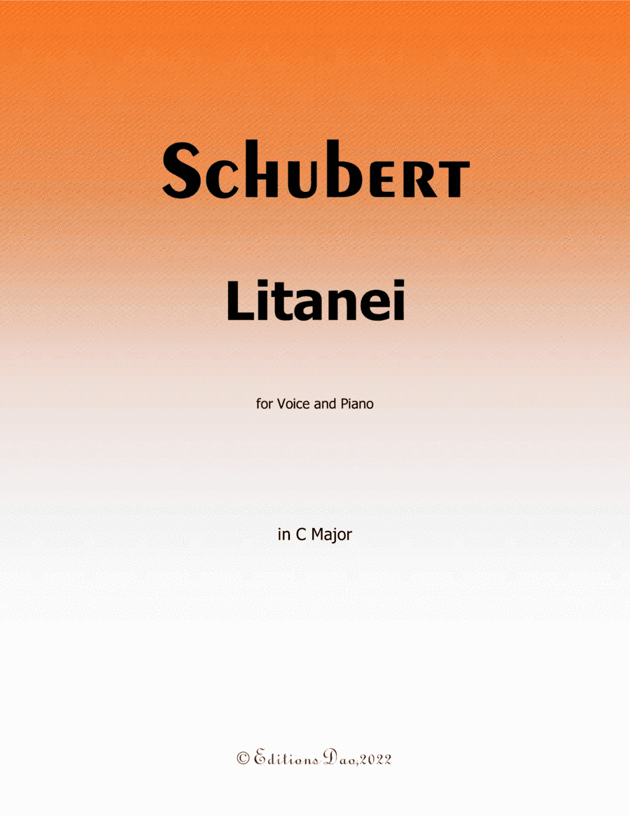 Litanei, by Schubert, in C Major (arr. Editions Dao)