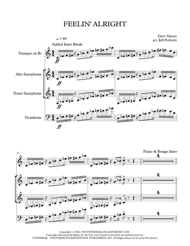 Feelin' Alright (arr. Jeff Perholtz)