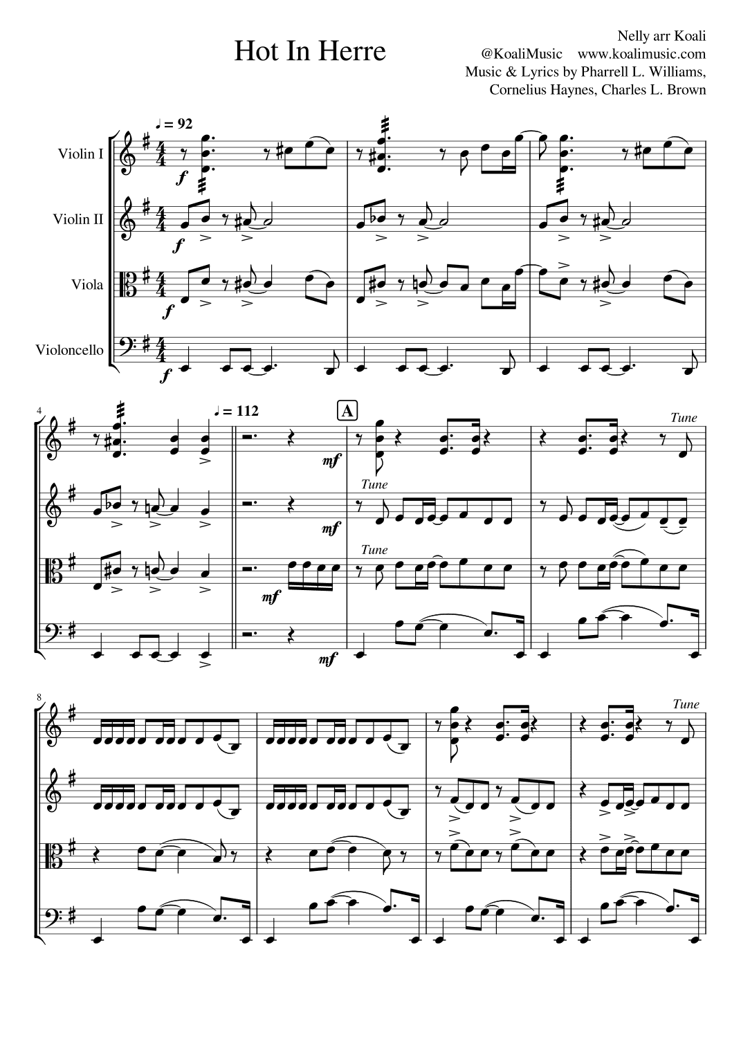 Hot In Herre (arr. KoaliMusic)