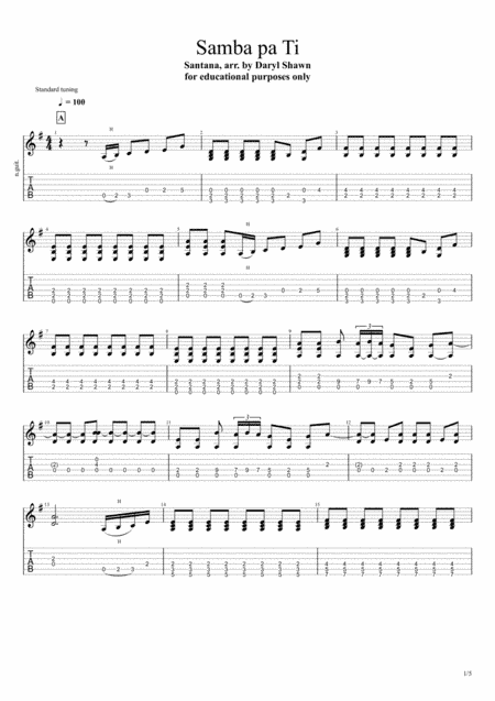 Samba Pa Ti (arr. Daryl Shawn)