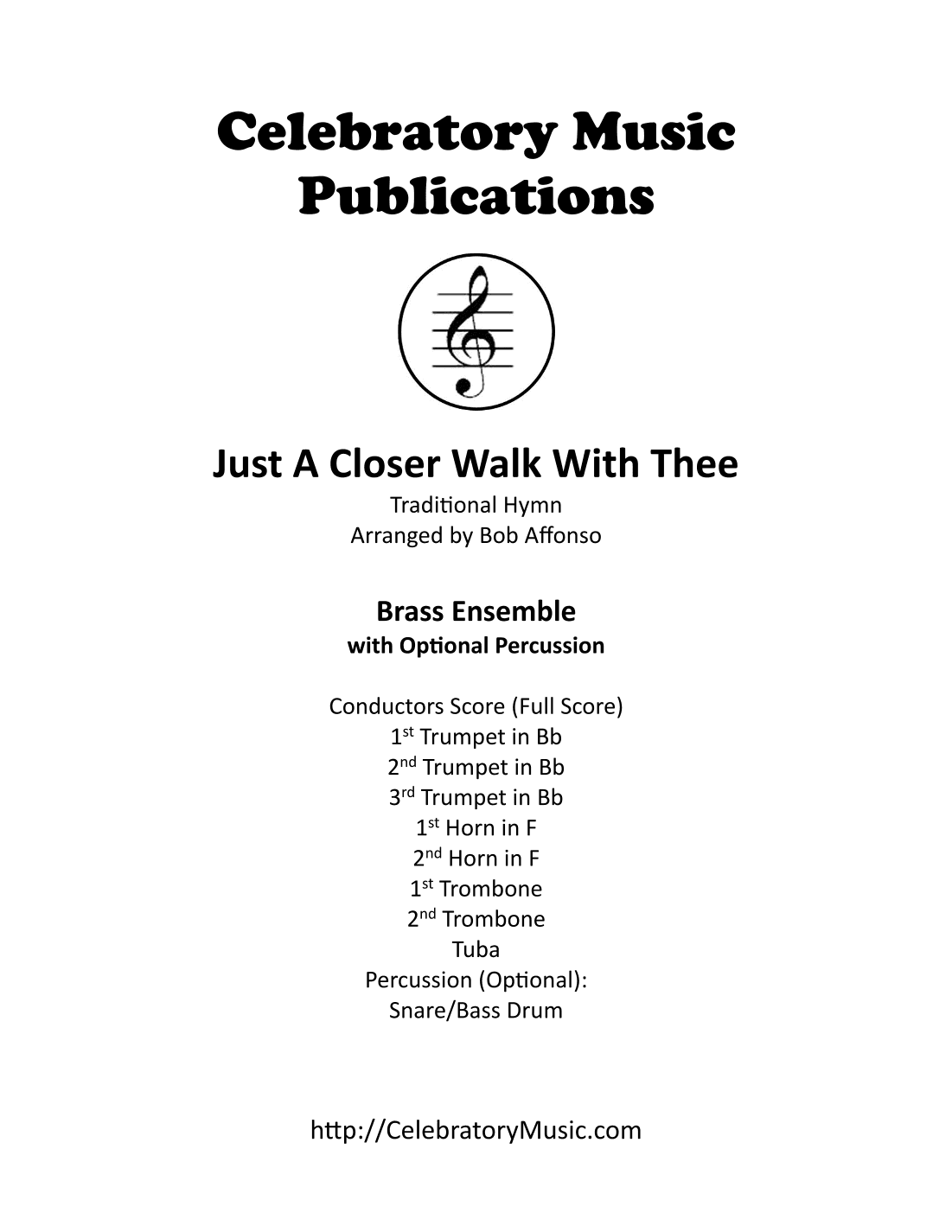 Just A Closer Walk With Thee (arr. Bob Affonso)