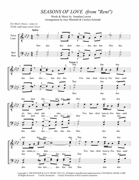 Seasons Of Love (arr. Carolyn Schmidt & Joey Minshall)