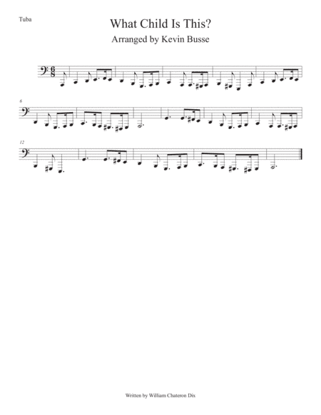 What Child Is This? (Easy key of C) Tuba (arr. Kevin Busse)