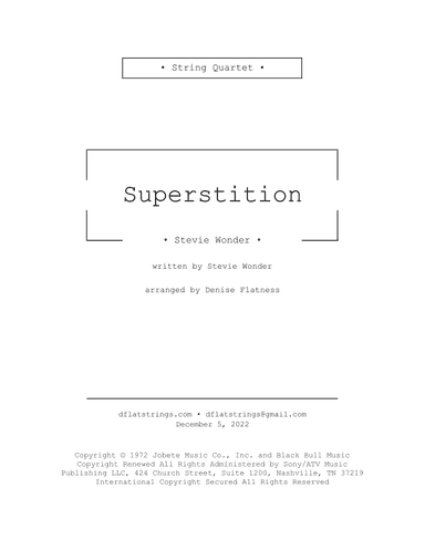 Superstition (arr. Denise Flatness)