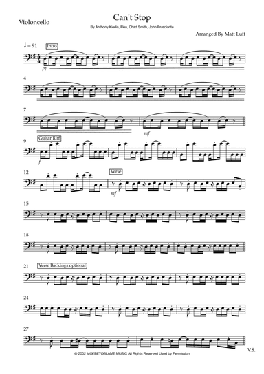 Can't Stop (arr. Matt Luff)