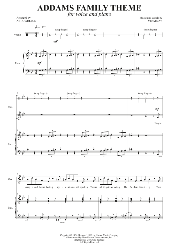 Addams Family Theme (arr. Art.o Artaud)