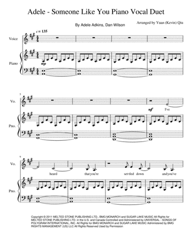 Someone Like You (arr. Yuan (Kevin) Qiu)