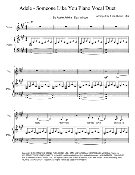 Someone Like You (arr. Yuan (Kevin) Qiu)