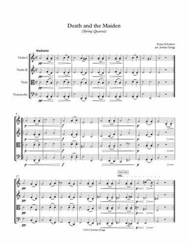 Death and the Maiden (String Quartet) (arr. Jordan Grigg)
