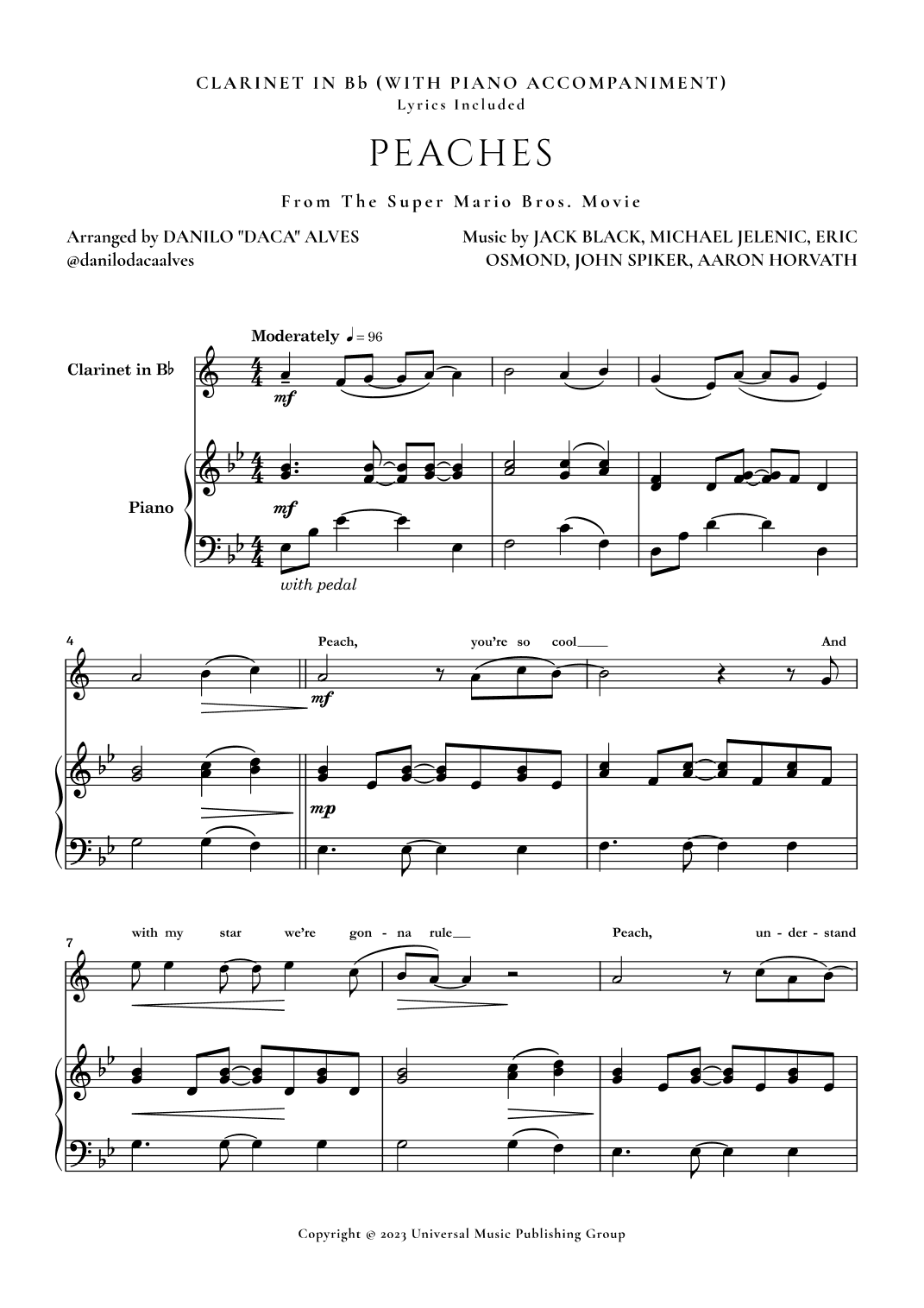 Peaches (arr. Danilo "Daca" Alves)