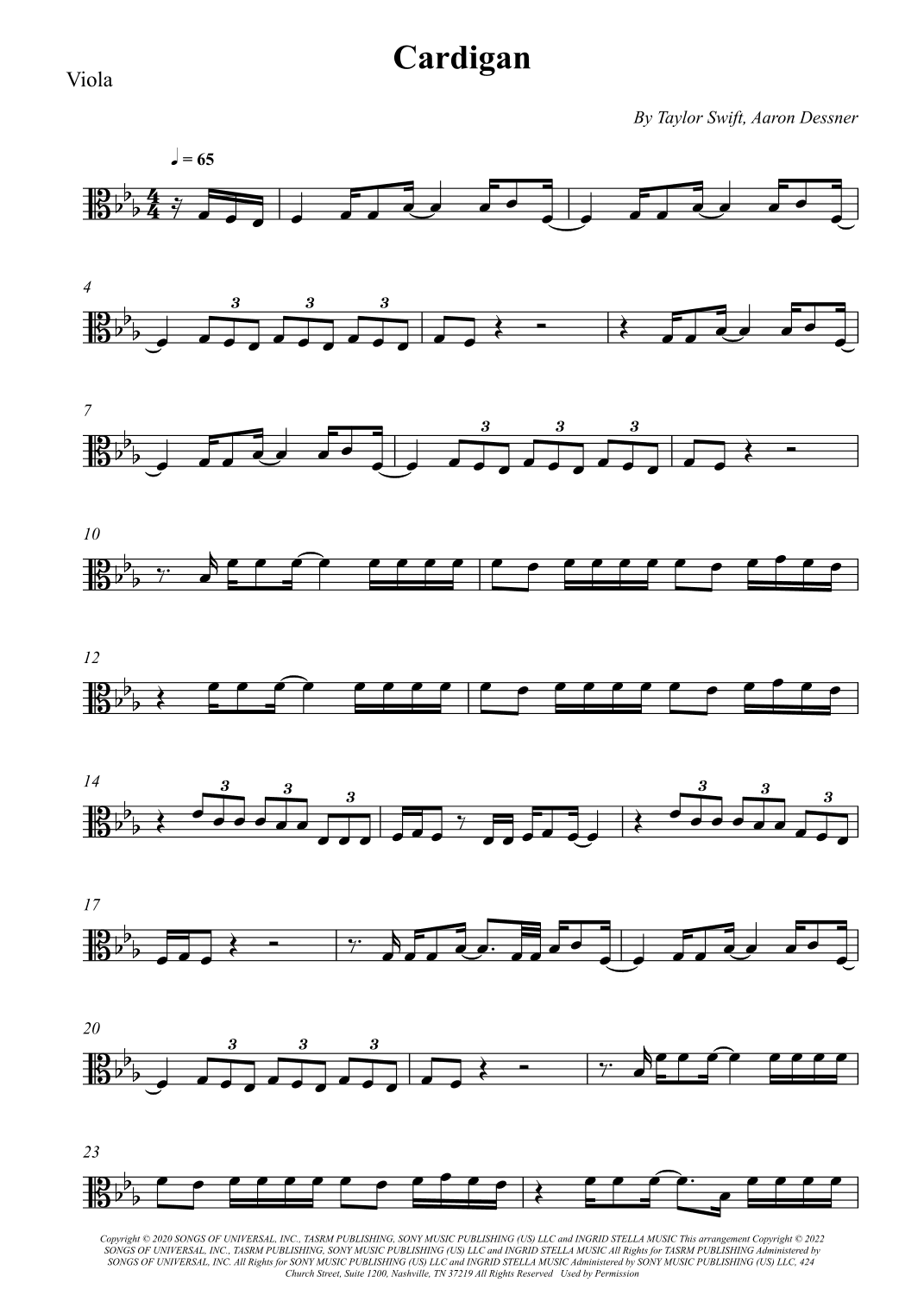 Cardigan (arr. Wesley S. SIlva)