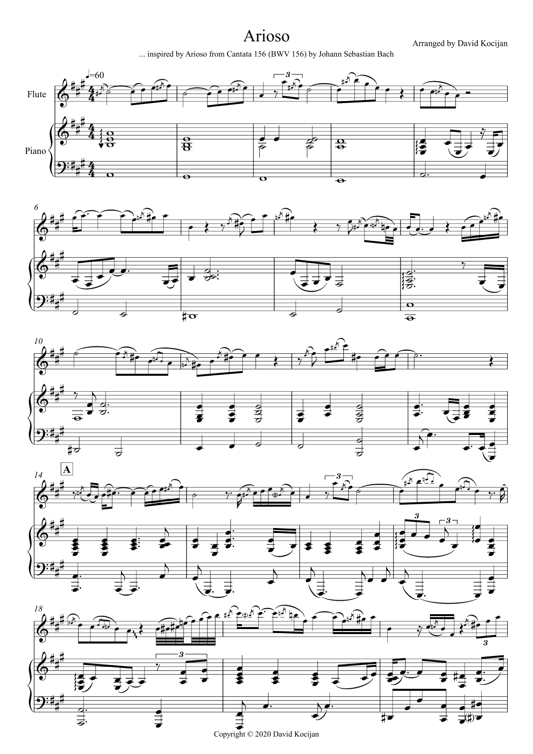 Arioso (flute & piano) (arr. David Kocijan)