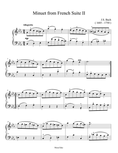 Bach Minuet from French Suite II (arr. Ben Choupak)