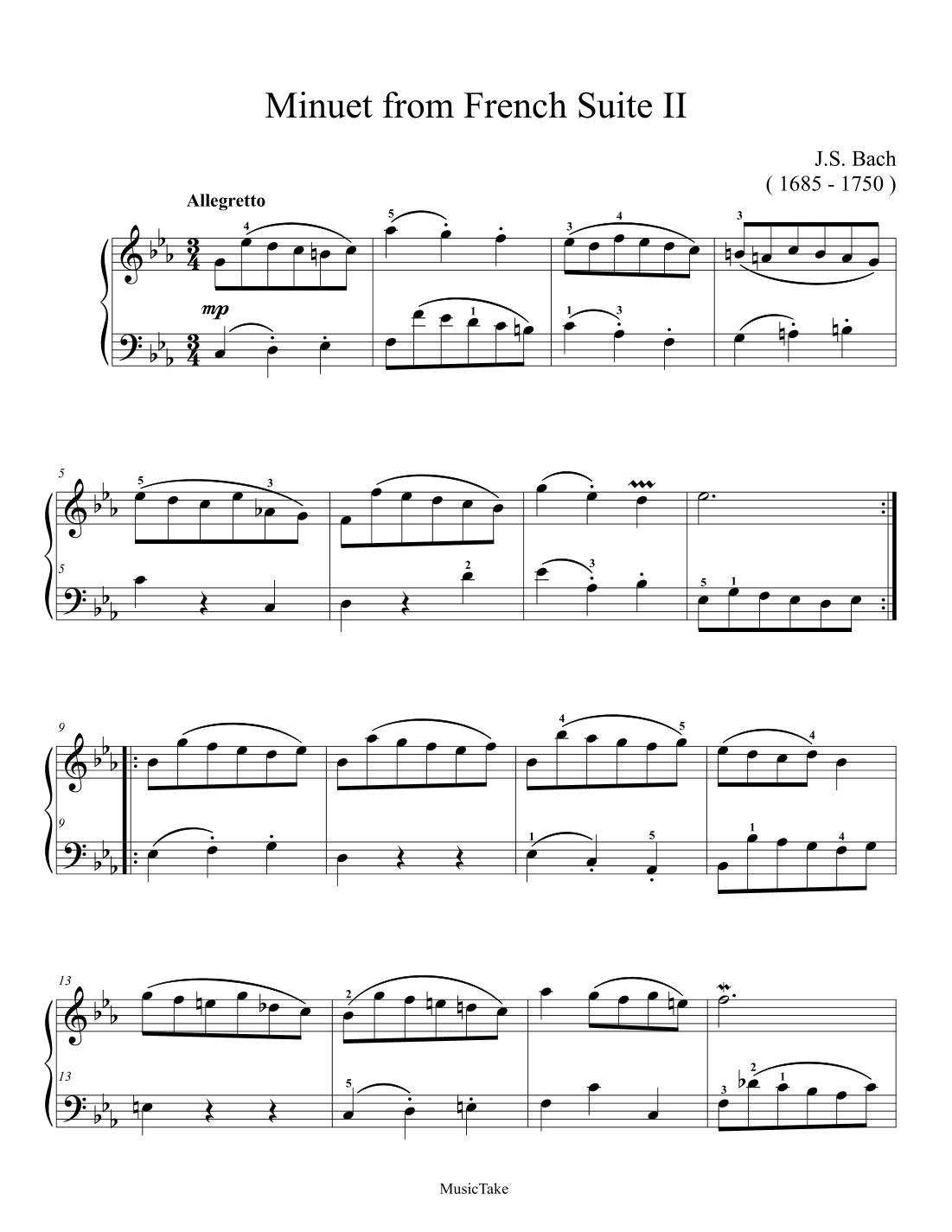 Bach Minuet from French Suite II (arr. Ben Choupak)