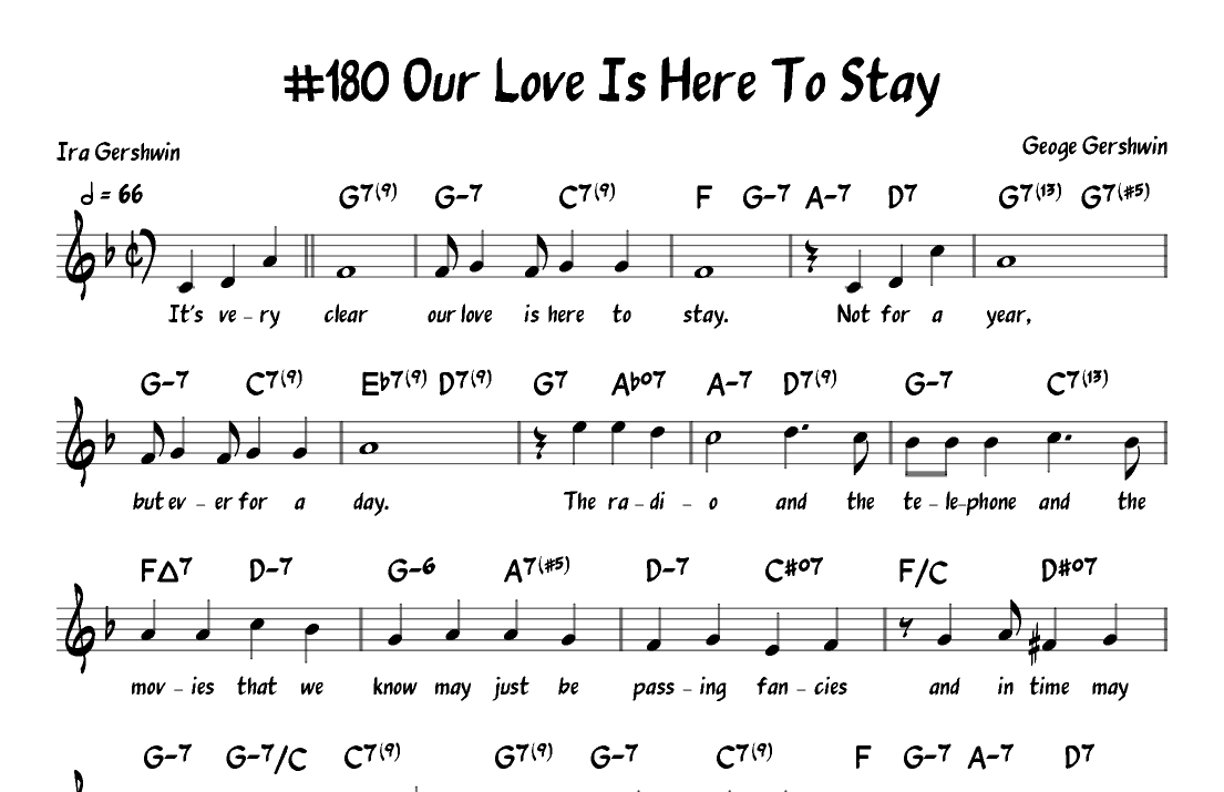 Our Love Is Here To Stay (arr. John Fries)