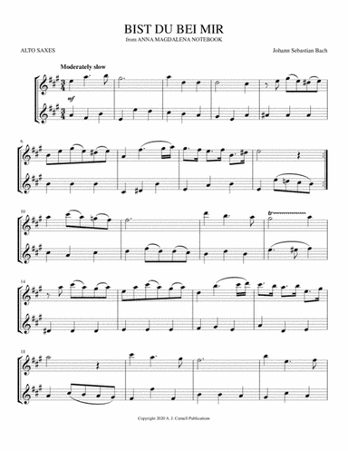 Bist du bei mir (from Anna Magdalena Notebook) (arr. Mark Phillips)