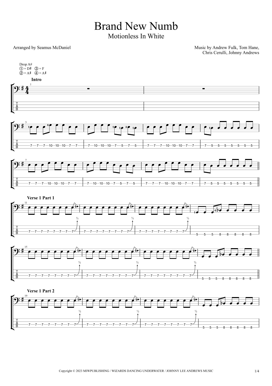 Brand New Numb (arr. Seamus McDaniel)