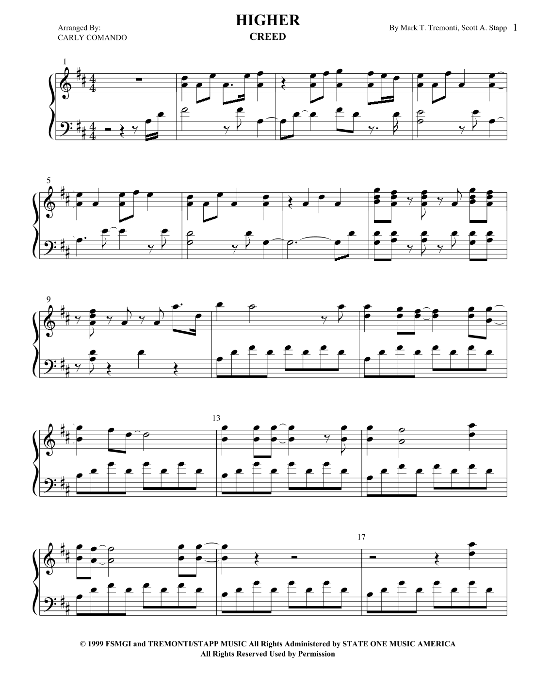 Higher (arr. Carly Comando)