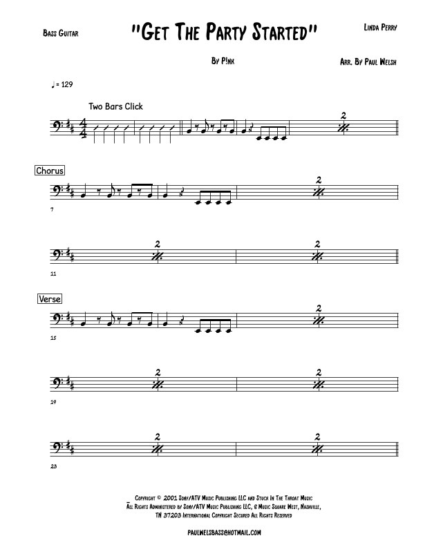 Get The Party Started (arr. P Welsh)