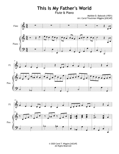 This Is My Father's World (Flute & Piano) (arr. Carol Troutman Wiggins)