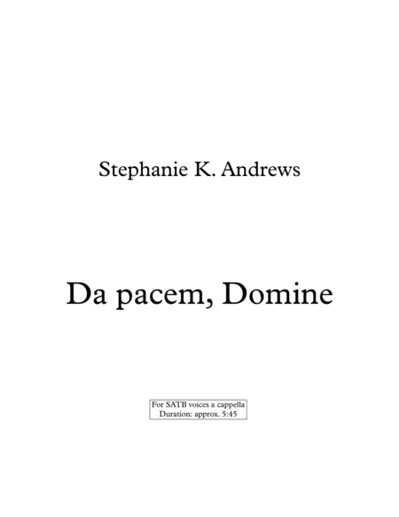 Da pacem, Domine