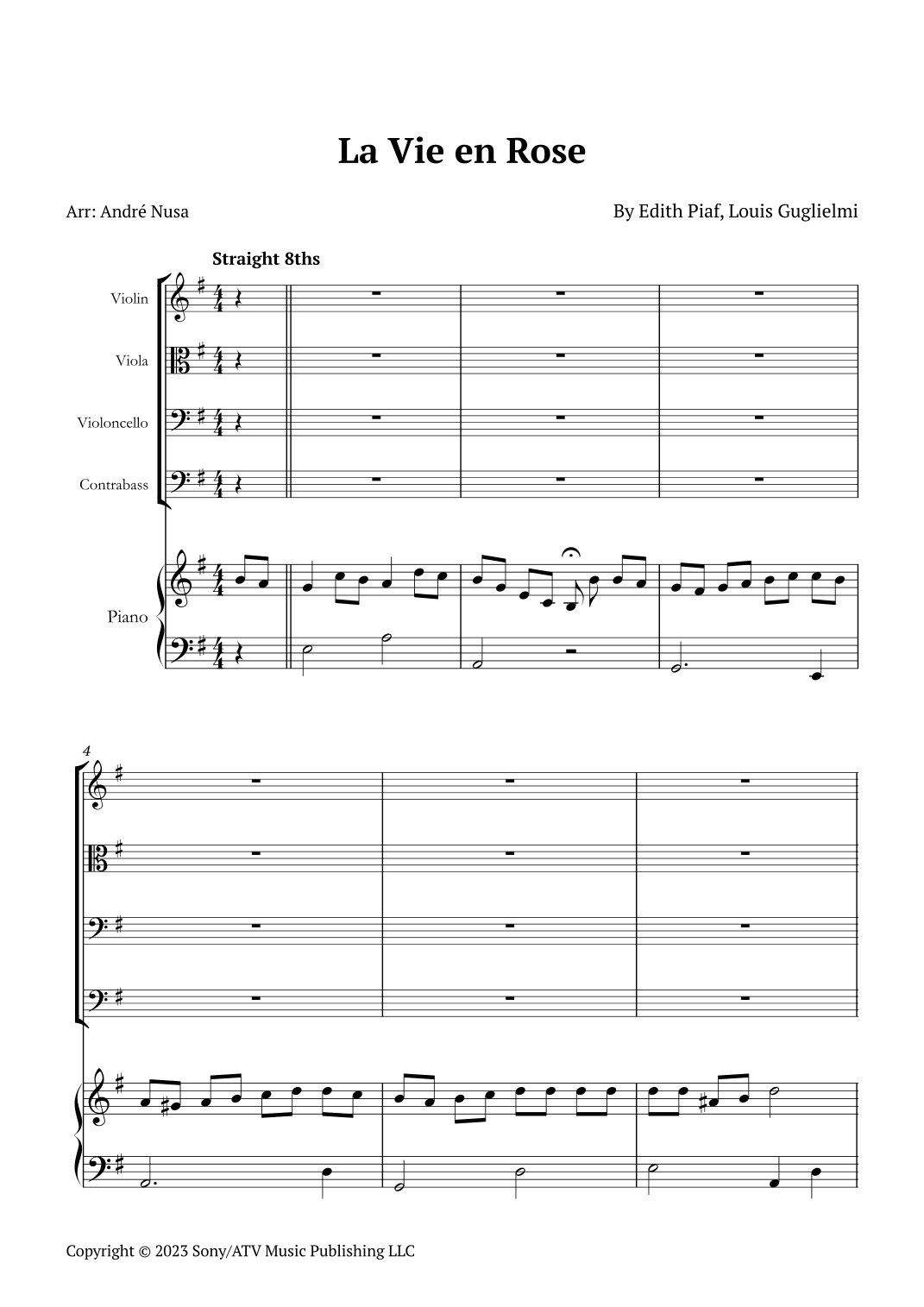 La Vie En Rose (arr. André Nusa)