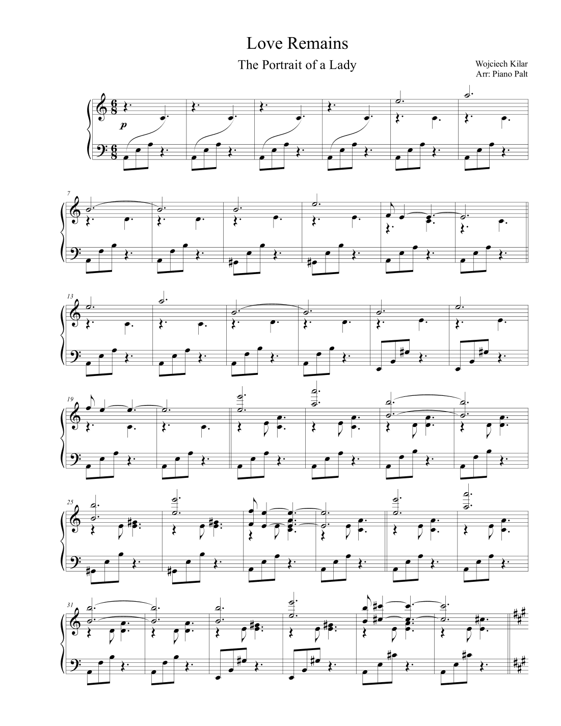 Love Remains (arr. Piano Palt)