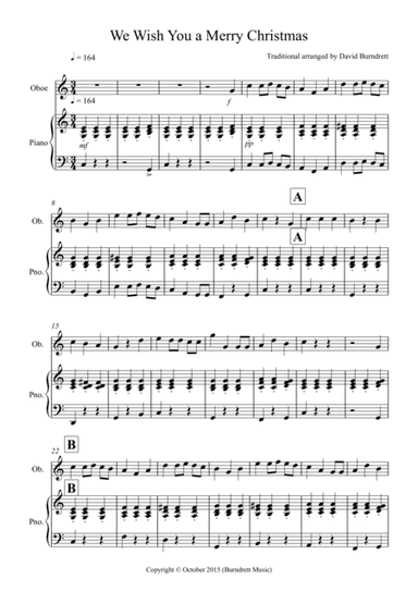 We Wish You a Merry Christmas for Oboe and Piano (arr. David Burndrett)