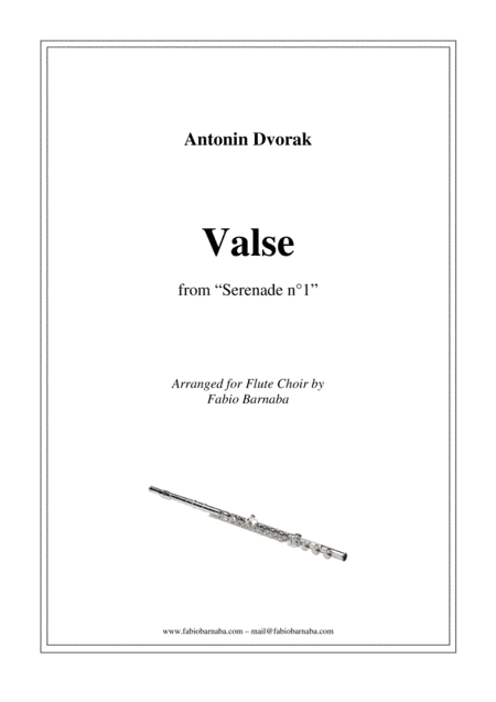 Valse from Dvorak's "Serenade n°1" - for Flute Choir (arr. Fabio Barnaba)